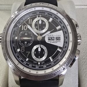 Hamilton Black and Silver Chronograph Watch